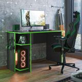 Mesa Computador Gamer 3875 Com Suporte Fone De Ouvido - Qmovi Cor Preto/verde