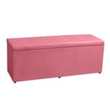 Calçadeira Recamier Baú Queen 1,60m Berlim Suede - Pallazio Cor Rosa