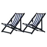 Kit 2 Espreguiçadeiras Dobrável Black Sb-l Azul-branco