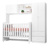 Quarto Bebe Sophia 100% Mdf- Berço Rodizio-roupeiro