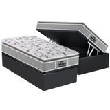 Cama Box Baú Solteiro: D45 - Ep Guarda Costas Próextreme Plus Pillow Top + Base Crc Suede Gray