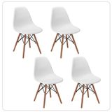 Conjunto 4 Cadeiras Eames Cor 4 Cadeiras Eames Branco