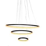 Lustre Pendente Luminaria 3 Aneis Arcos Perfil Articulavel 48w Ajustavel Perfil Infinito S