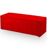 Calçadeira Baú Casal Queen Estofada Toronto Veludo Cor Vermelho