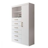 Multi Comoda Maraba 1 Porta 6 Gavetas Branco Santos Andirá Branco