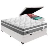 Cama Box Baú Casal E Colchão Molas Ensacadas Berlim Probel Cor:branco