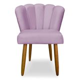 Cadeira Para Mesa De Jantar Modelo Flor Veludo Cor:lilas