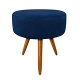 Puff Decorativo Redondo 40 Cm Dóris Pé Palito Suede