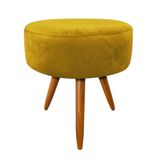 Puff Decorativo Redondo 40 Cm Dóris Pé Palito Suede