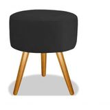 Puff Decorativo Redondo 40 Cm Dóris Pé Palito Suede