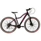 Bicicleta Feminina Aro 29 Ksw Mwza Alumínio 24v Câmbios Shimano Garfo Com Trava No Ombro - Preto/rosa Tam.15