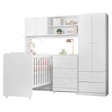 Quarto Bebe Sophia 100% Mdf- Berço Rodizio-comoda-roupeiro