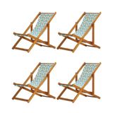 Kit 4 Espreguiçadeira Preguiçosa Dobrável Mel Sb-triang Azul