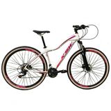 Bicicleta Feminina Aro 29 Ksw Mwza Alumínio 24v Câmbios Shimano Garfo Com Trava No Ombro - Branco/pink/violeta Tam.15