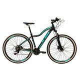 Bicicleta Feminina Aro 29 Ksw Mwza Alumínio 24v Câmbios Shimano Garfo Com Trava No Ombro - Preto/azul Tam.15