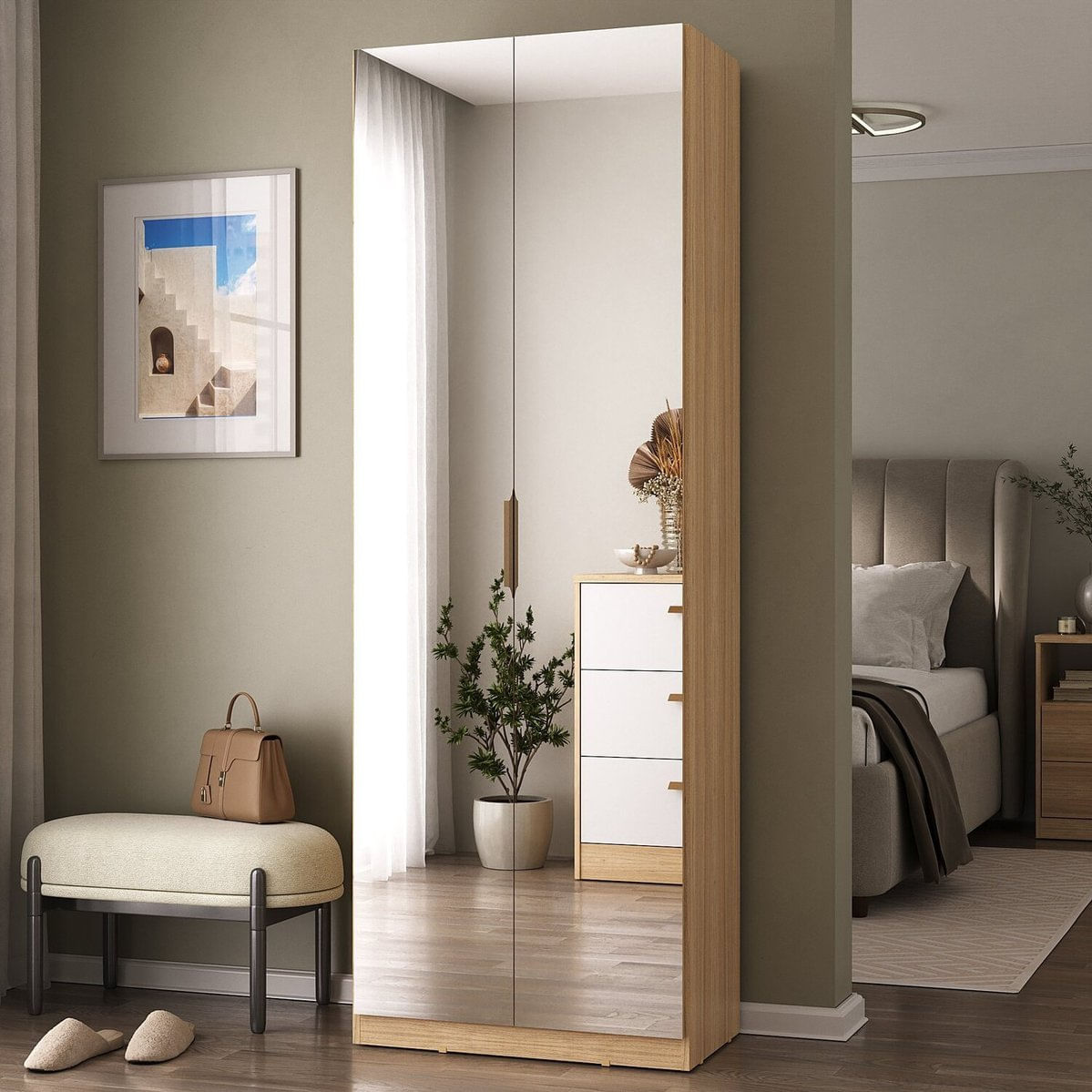 Sapateira Sublime 2 Portas 187x66cm Olmo Italiano