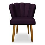 Cadeira Para Mesa De Jantar Modelo Flor Veludo Cor:roxo