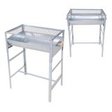Churrasqueira Cariocão Aço Galvanizado Grelha Moeda Com Alças Madeira - Gudim