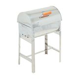 Churrasqueira Mini A Bafo Inox Com Tampa E Alça De Madeira - Gudim