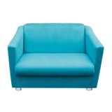 Namoradeira Tilla Decorativa 2 Lugares Suede Azul Turquesa