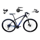 Bicicleta Aro 29 Ksw Xlt Câmbio Traseiro Shimano Deore E Altus 27v Freio Hidráulico Garfo Trava - Preto/azul Tam.19