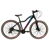 Bicicleta Feminina Aro 29 Ksw Mwza Alumínio 24v Câmbios Shimano Garfo Com Trava No Ombro - Preto/pink/azul Tam.17