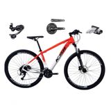 Bicicleta Aro 29 Ksw Xlt Câmbio Traseiro Shimano Deore E Altus 27v Freio Hidráulico Garfo Trava - Laranja/branco Tam.21