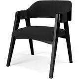 Cadeira Para Sala De Jantar Estar Living Estofada Suran L02 Preto Bouclê Preto - Lyam Decor