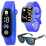 Digital Relógio Infantil + Oculos Proteção Uv Menino Qualidade Criança Pulseira Ajustavel