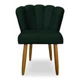 Cadeira Para Mesa De Jantar Modelo Flor Veludo Cor:verde