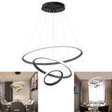 Lustre Pendente Luminaria 3 Arcos Aneis Luxo Perfil Infinito 48w Rustico