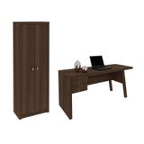 Escritório Com Mesa Para Computador 2 Portas Carvalho