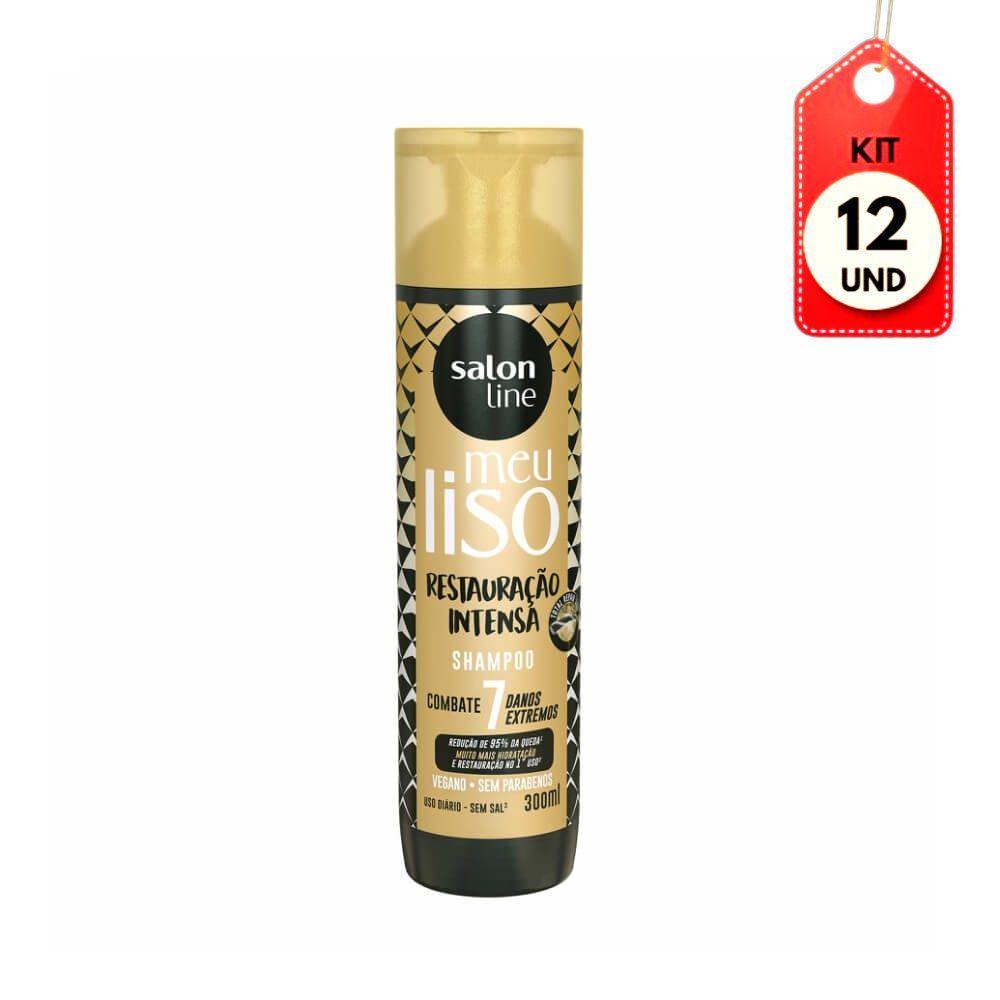 Kit C/12 Salon Line Meu Liso Restauração Intensa 300ml