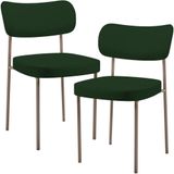 Kit 02 Cadeiras Para Sala De Jantar Melina Base Arena L02 Suede Verde Musgo - Lyam Decor