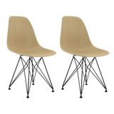 Conjunto 2 Cadeiras Eames Pp Fendi Eiffel Base Preta