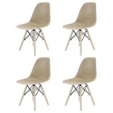 Conjunto 4 Cadeiras Eames Pp Nude Pés Em Polipropileno