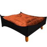 Cama Para Cachorro Suspensa Dog Line - Casa Chick Preto Acetinado-terracota