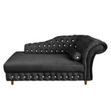 Divã Chesterfield Juliette 160cm Pés Chanfrado Preto