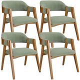 Kit 04 Cadeiras Para Sala De Jantar E Estar Living Estofada Suran L02 Bouclê Oliva - Lyam