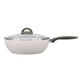 Wok Com Tampa Antiaderente 28cm 4,1l Ceramic Life Suprema Brinox Vanilla