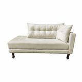 Divã Recamier Troya 1,60 Cm Lado Direito Suede Bege