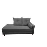 Divã Recamier Berlim 1,80 Cm Suede Cinza Escuro