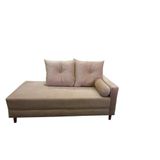 Divã Recamier Berlim 1,80 Cm Lado Direito Veludo Bege