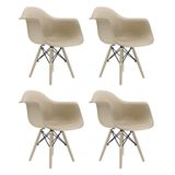 Conjunto 4 Cadeiras Eames Com Braço Fendi Pés Em Polipropileno