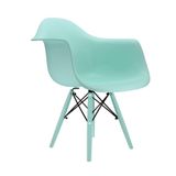 Cadeira Eames Com Braço Sorbet Menta Pés Em Polipropileno