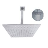 Ducha Chuveiro 20x20 Inox Suporte Teto Slim Luxo Quadrado Banheiro Piscina Banheira Area Externa