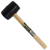 Martelo De Borracha Preta 40mm 295g Cabo Madeira Tradestar
