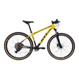 Bicicleta Aro 29 Gti Roma 12v Garfo Com Trava K7 11/50 Freios Hidráulicos Kit 1x12 Pneu Bege - Amarelo/preto Tam.19