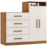 Comoda Sapateira 2 Portas 4 Gavetas Amendola Off White