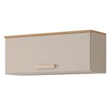 Armário Aéreo De Cozinha Mdf 80cm Geladeira 1 Porta Basculante Móveis Freijó-off White